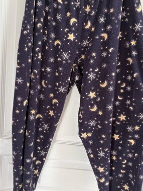 Navy Pajama Bottoms with Cream Stars & Moons